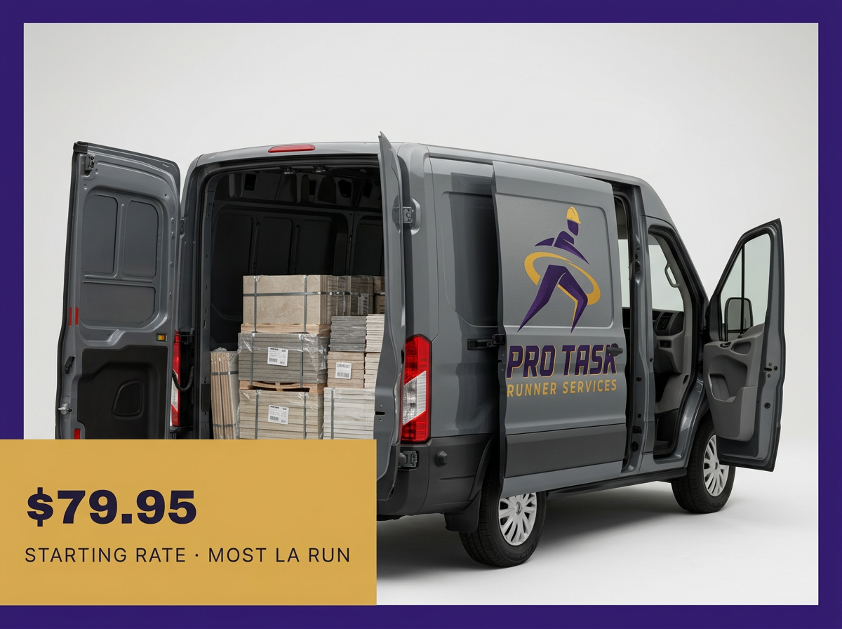 Ford Transit cargo van loaded with construction materials